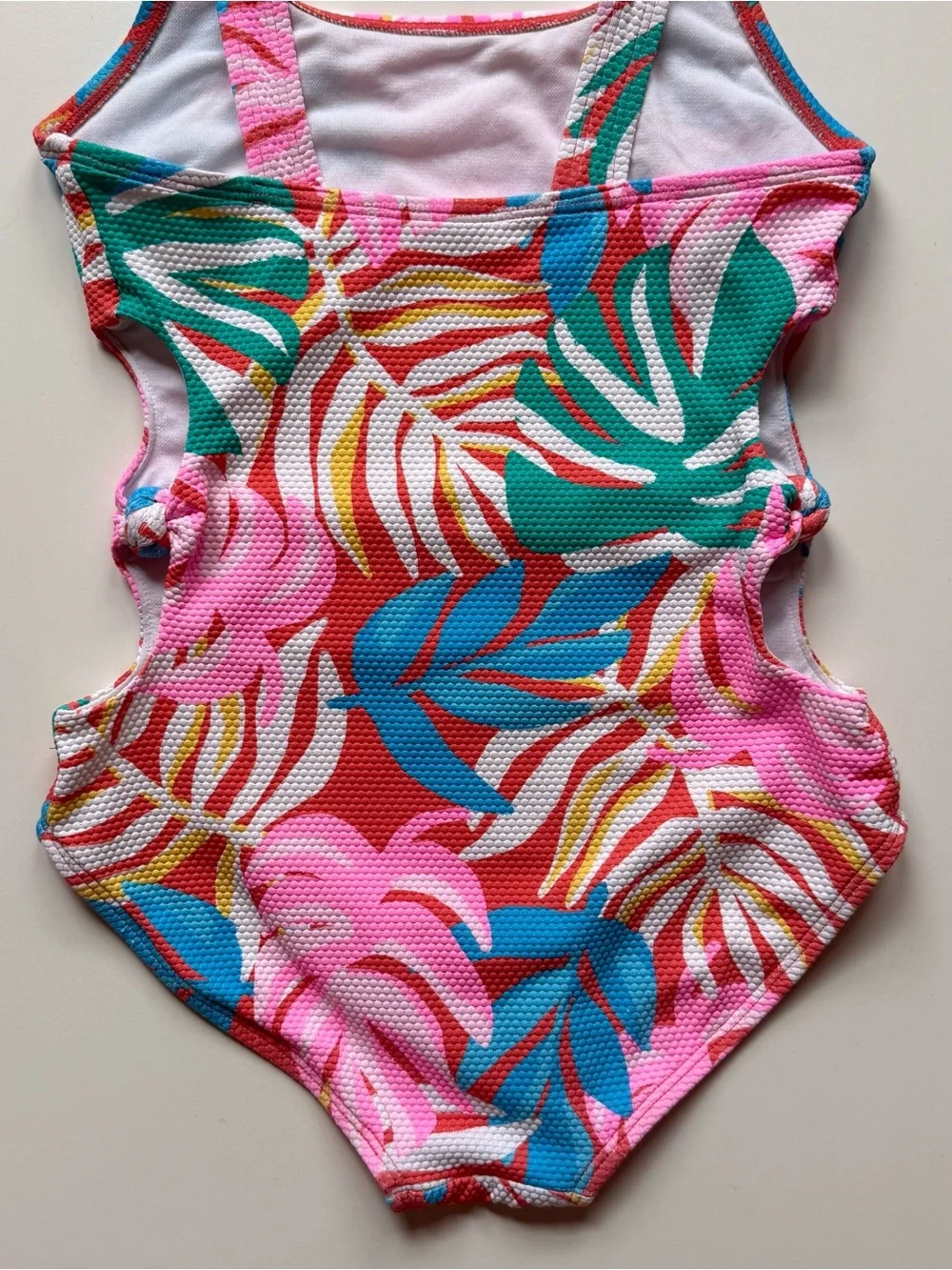 Cat & Jack Girls Multicolor Tropical Leaf One-Piece Swimsuit - Size M (7/8)